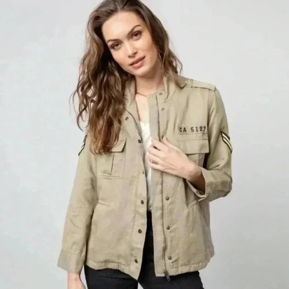 Rails Trey Khaki Green Military Army Jacket in Sage Arrow Patch Size Small - Picture 2 of 13